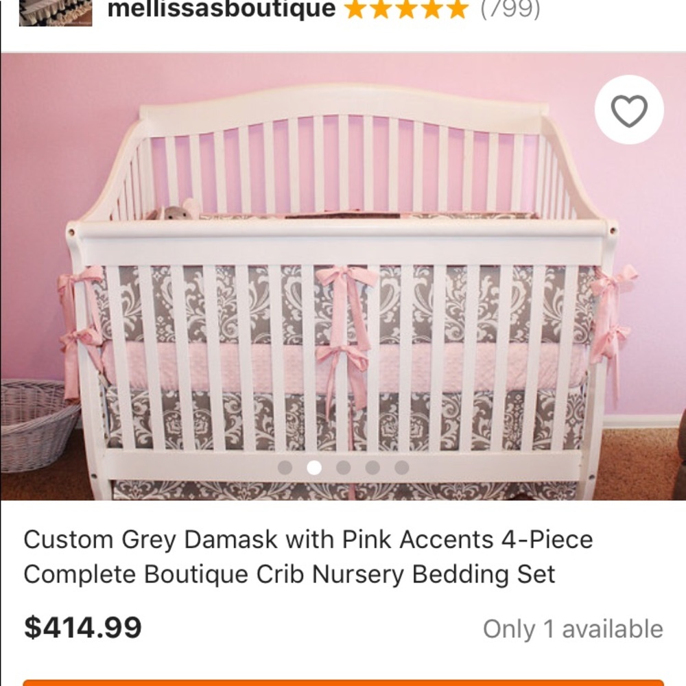 SALE Damask crib bedding